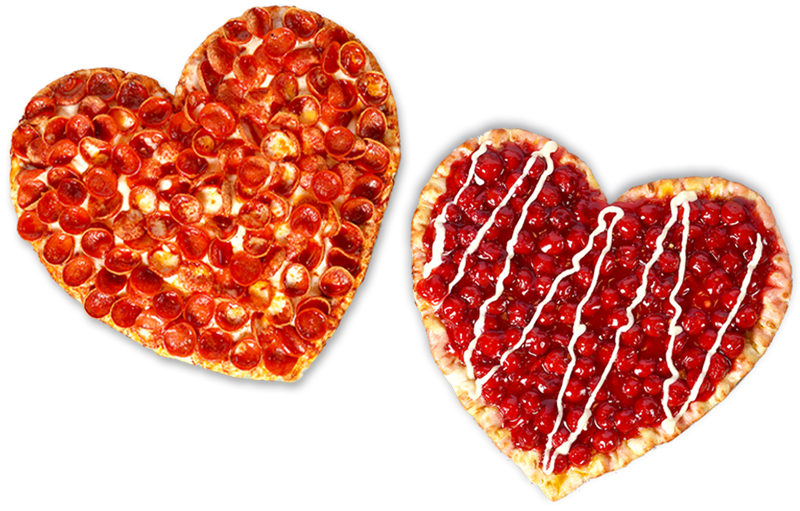 heart pizzas