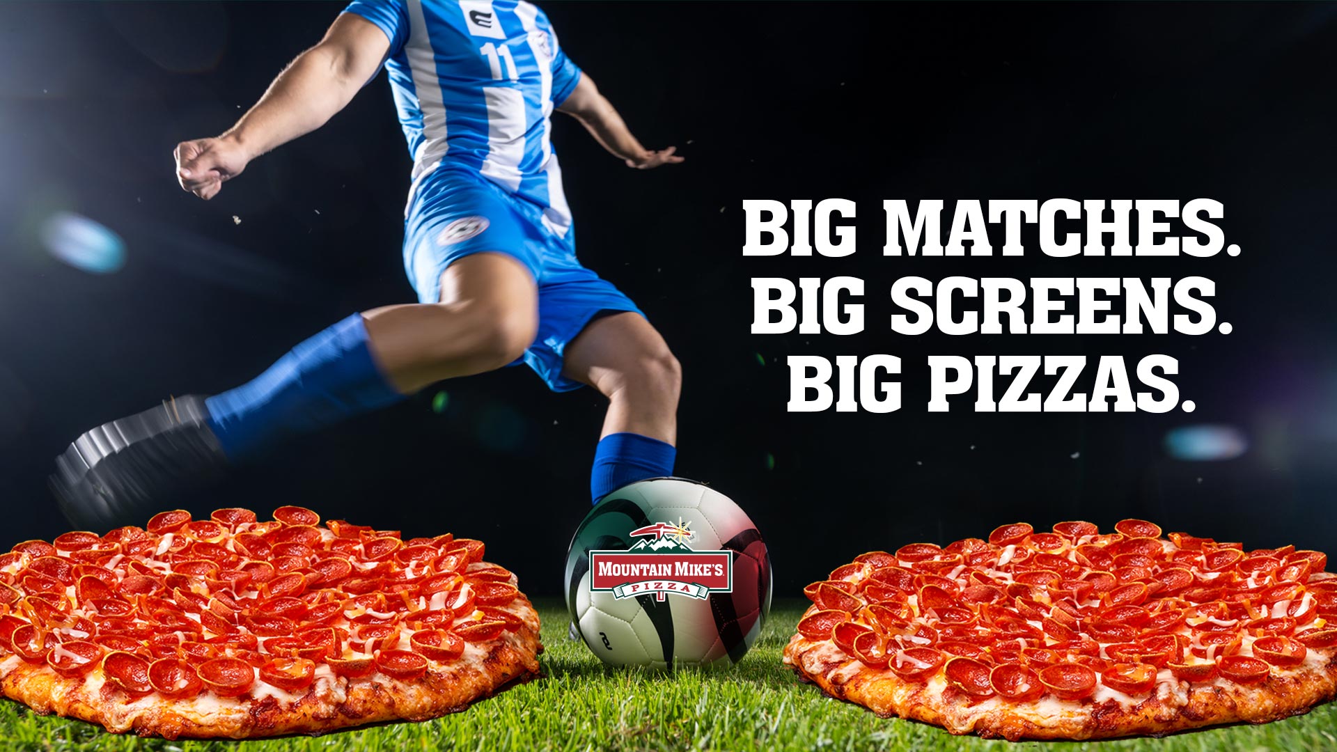 big matches big screen big pizzas