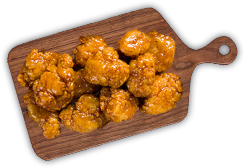 boneless on wood board