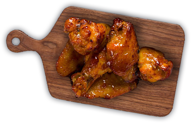 wings on wood board